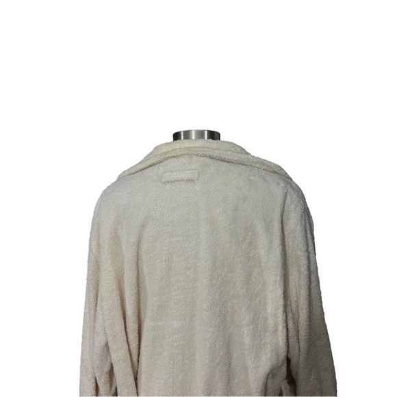Vtg LL Bean Made in USA Mens Cream Terry Bathrobe Sz L Belt 100% Cotton Pockets - Picture 7 of 13